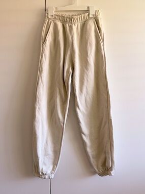 Zara Youth Girls Ivory Light Beige Jogger Sweatpants